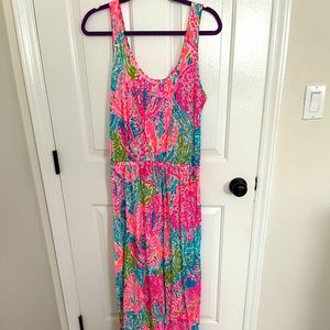 Coral Cotton Lilly Pulitzer Maxi Dress